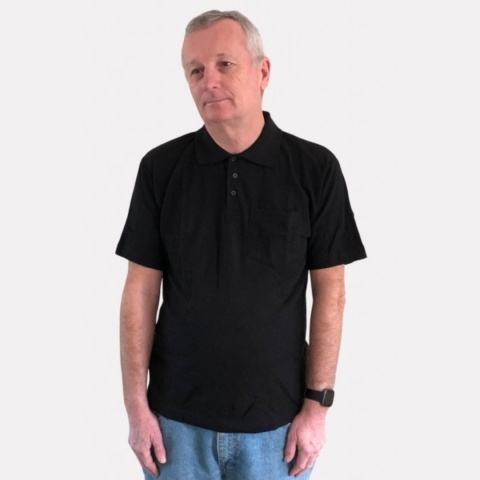 Mens black polo shirts uk sale